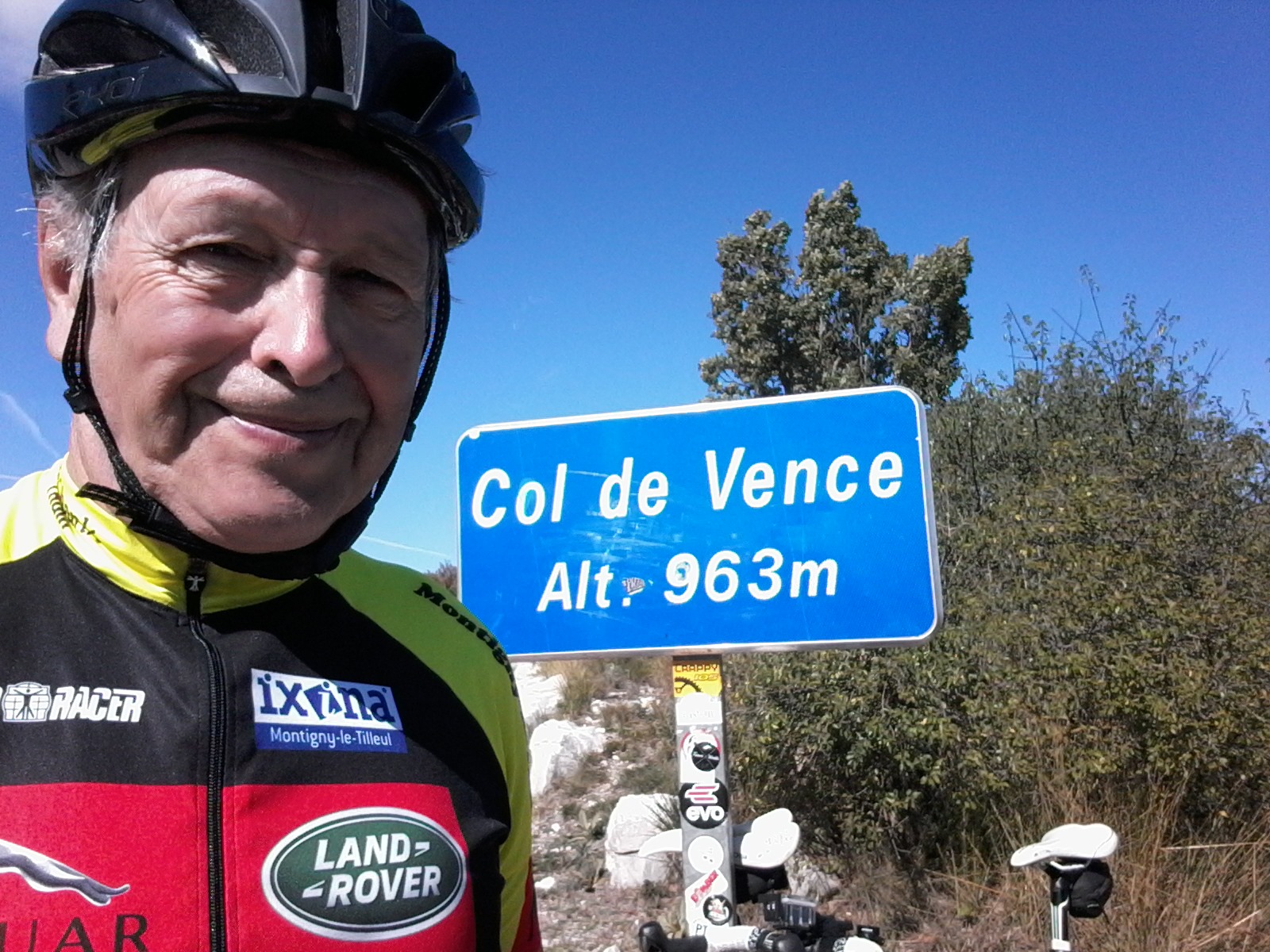 Gérard Dartevelle en haut du Col-de-Vence